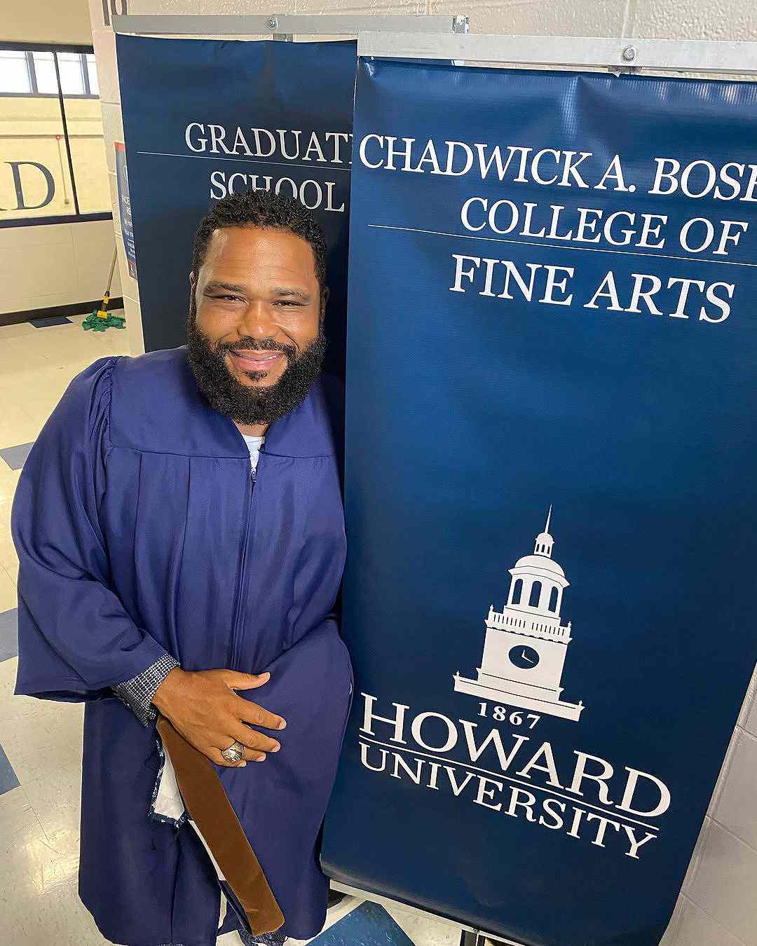 Anthony Anderson shares a photo on Instagram from his Howard University graduation on May 8, 2022
