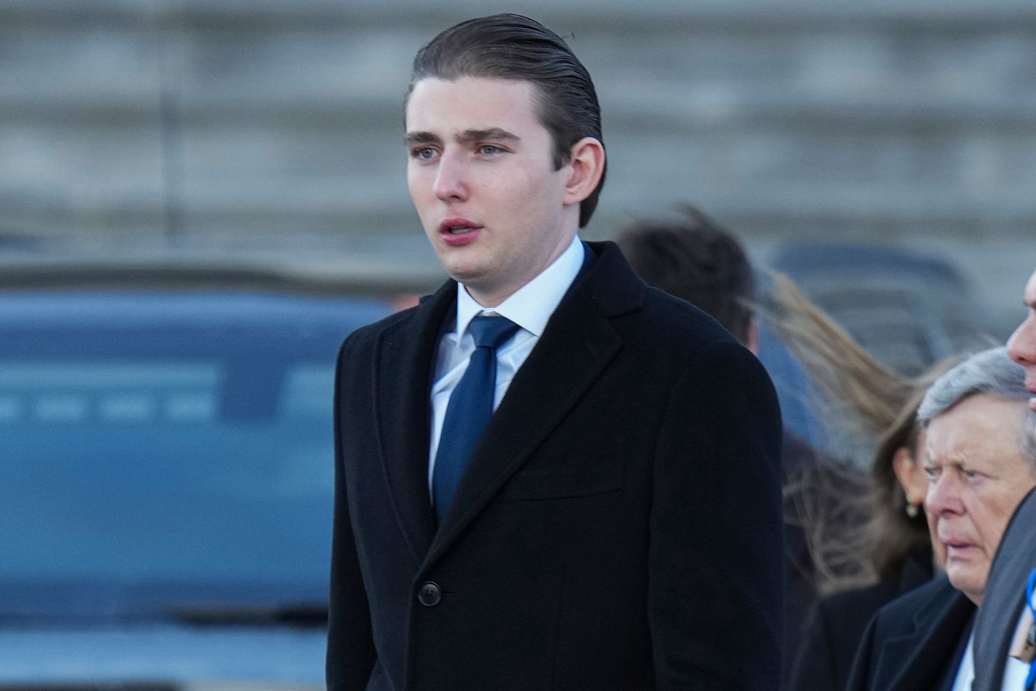 Barron Trump departs from the East Front of the United States Capitol after the Inauguration of President Donald Trump on January 20, 2025 in Washington, DC. Donald Trump takes office for his second term as the 47th president of the United States.