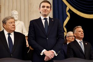 Barron Trump arrives to the inauguration of U.S. President-elect Donald Trump in the Rotunda of the U.S. Capitol on January 20, 2025 in Washington, DC. Donald Trump takes office for his second term as the 47th president of the United States