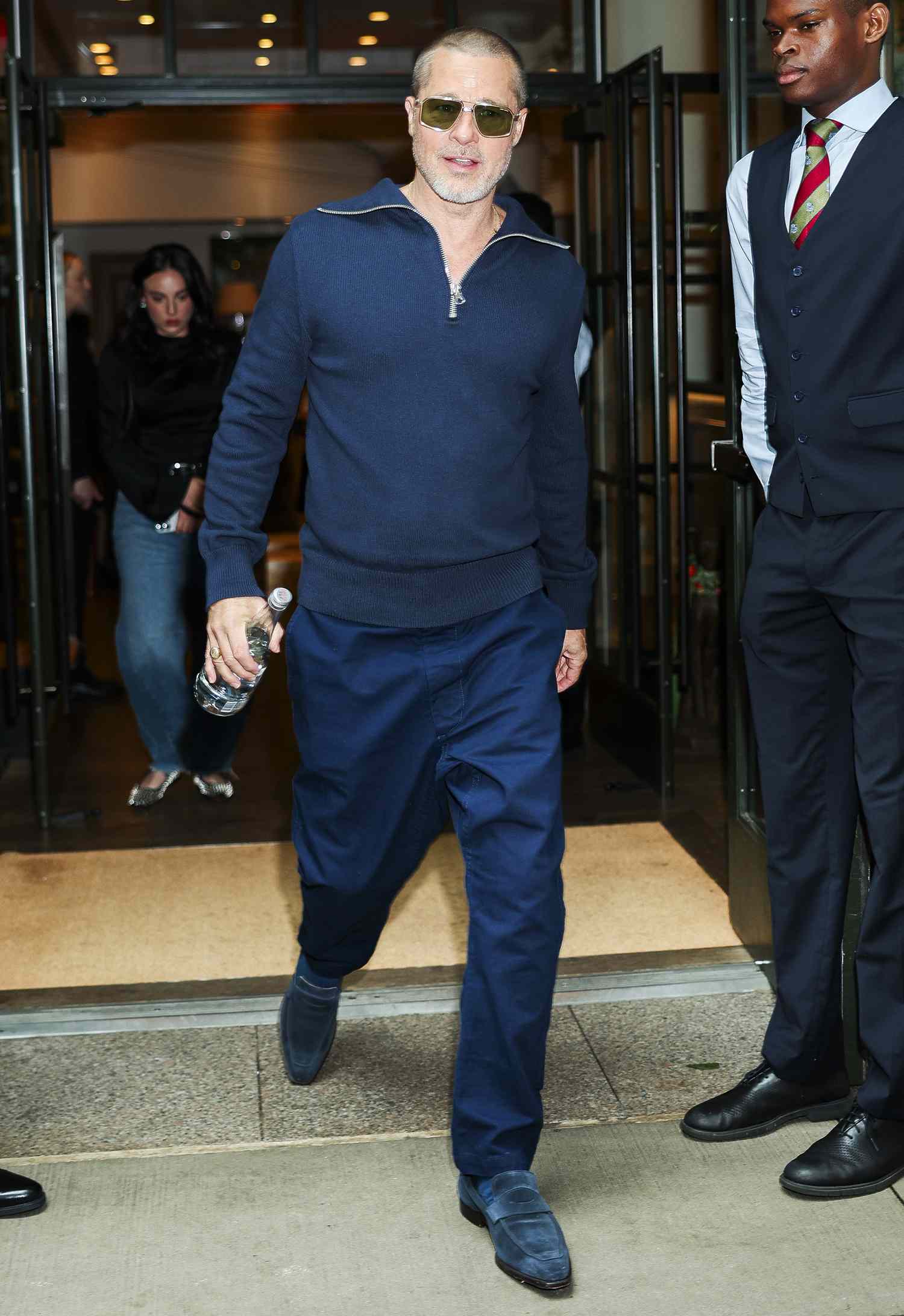 Brad Pitt seen in Midtown on June 15, 2025 in New York City