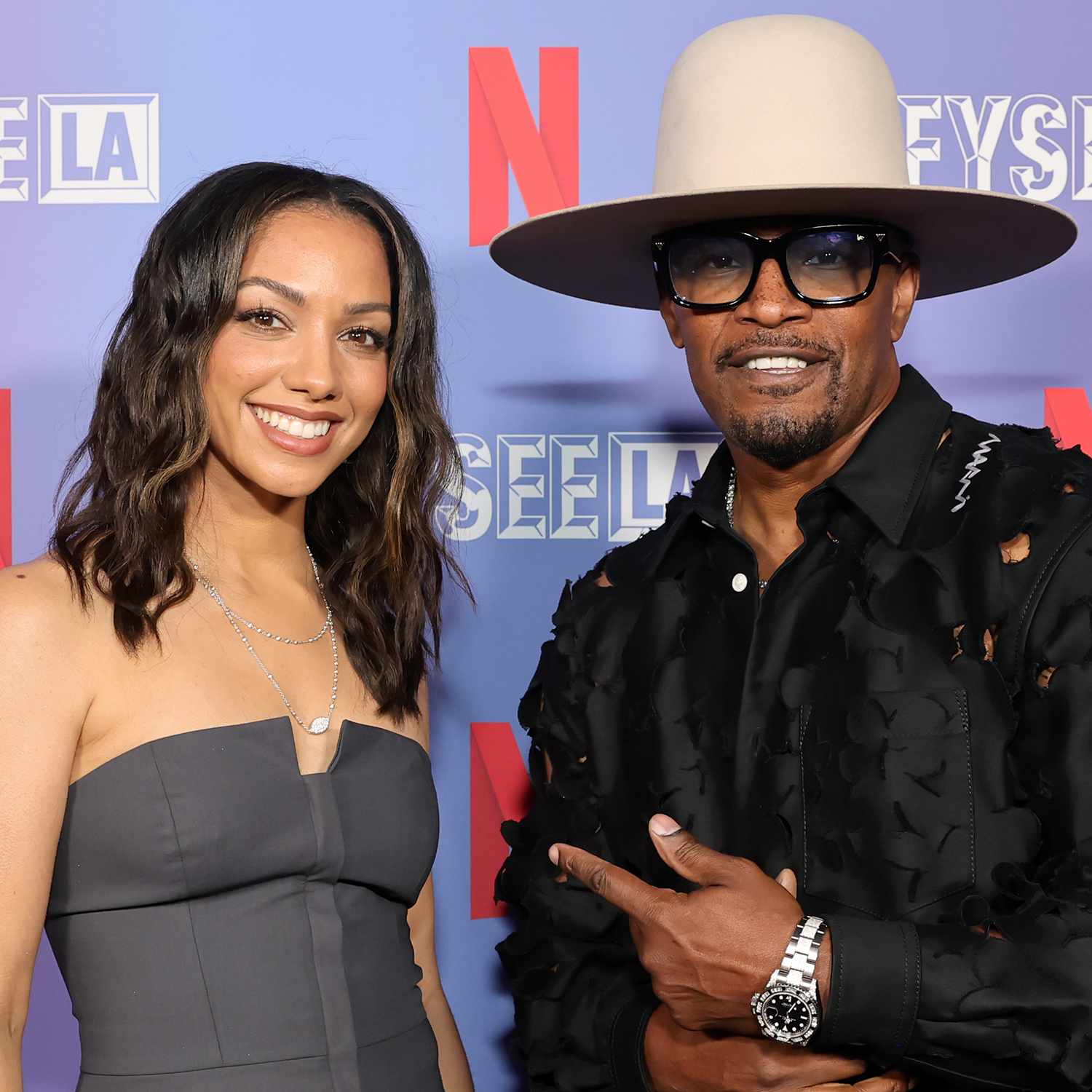 Corinne Foxx and Jamie Foxx attend Netflix is a Joke presents FYSEE LA Comedy Night