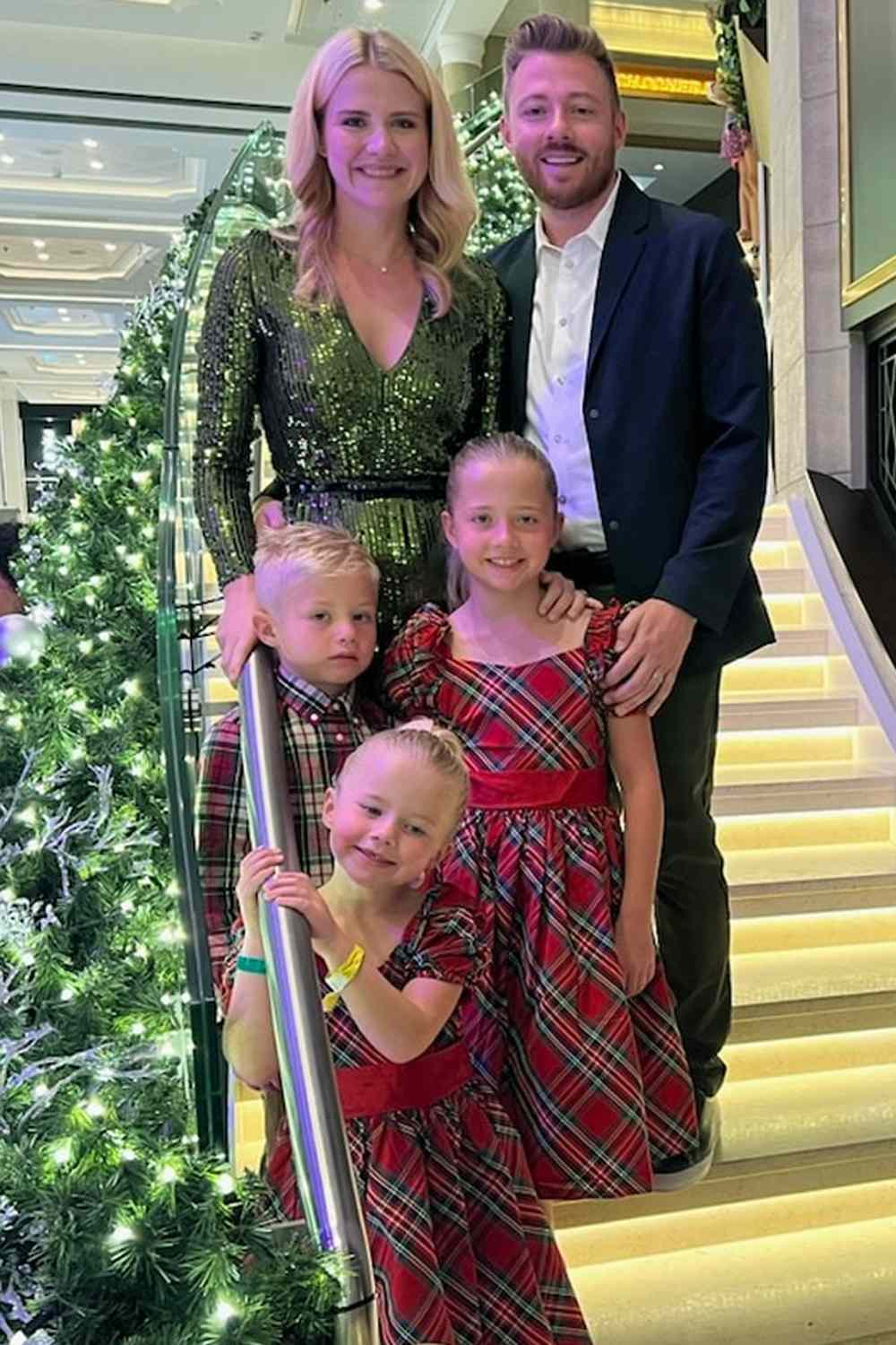 Elizabeth Smart with her husband Matthew Gilmour and their 3 kids Chloe, James and Olivia in December 2023.