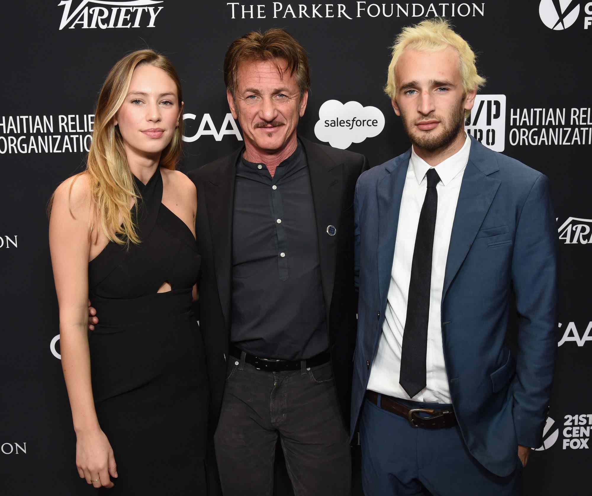 Dylan Penn, Sean Penn, and Hopper Penn attend the 6th Annual Sean Penn &amp; Friends HAITI RISING Gala Benefiting J/P Haitian Relief Organizationat Montage Hotel on January 7, 2017 in Beverly Hills, California.