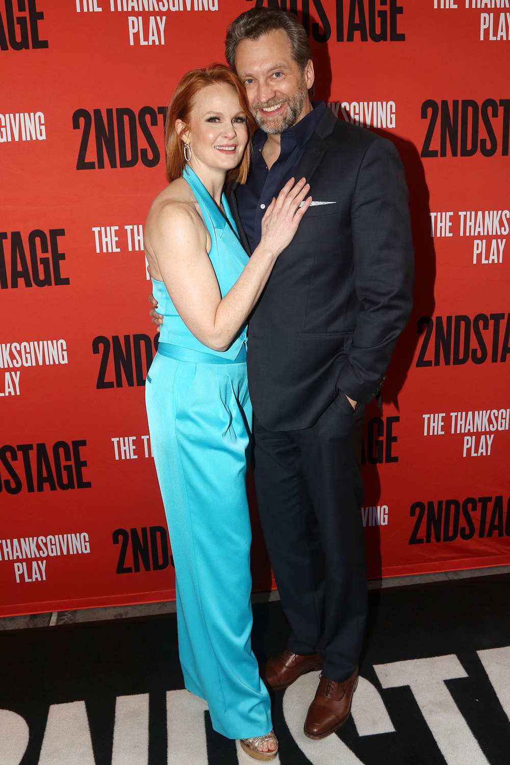 Kate Baldwin and Graham Rowat at the opening night of the new Second Stage production of "The Thanksgiving Play" on Broadway on April 20, 2023 in New York City.
