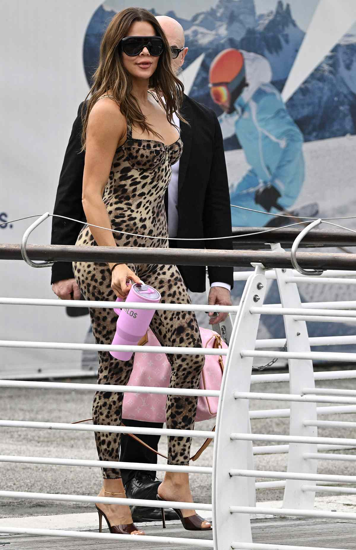 Khloe Kardashian walks to board a taxi boat at Venice Marco Polo airport ahead of Jeff Bezos' wedding