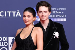 Kylie Jenner and Timothee Chalamet attend the photocall during the 70th David Di Donatello at Cinecitta Studios on May 07, 2025 in Rome, Italy.