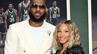 LeBron James and Savannah James at the premiere of