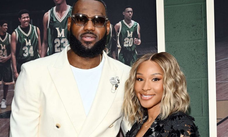 LeBron James and Savannah James at the premiere of