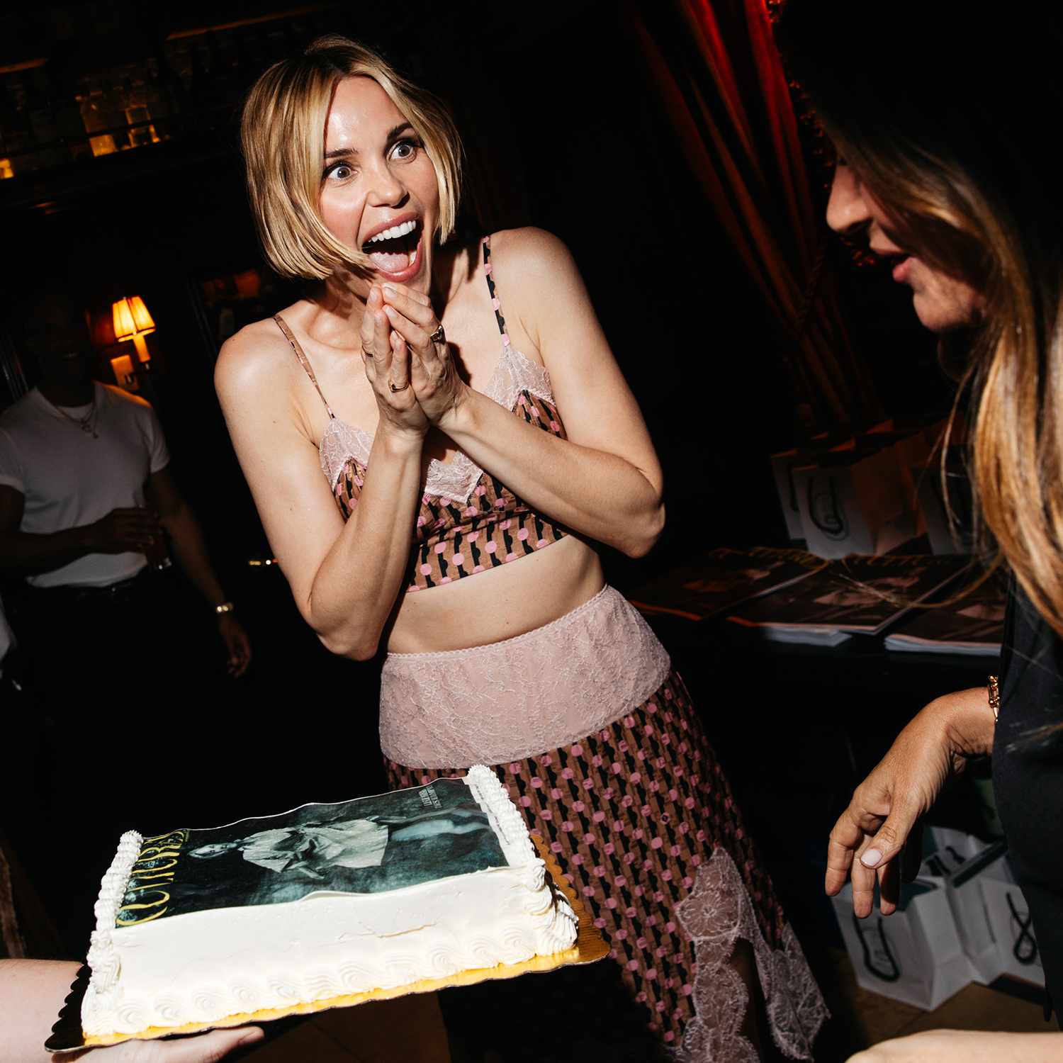 Leslie Bibb at the CULTURED Magazine and Leslie Bibb cocktail party at Cave Ã Vin in the Chelsea Hotel 