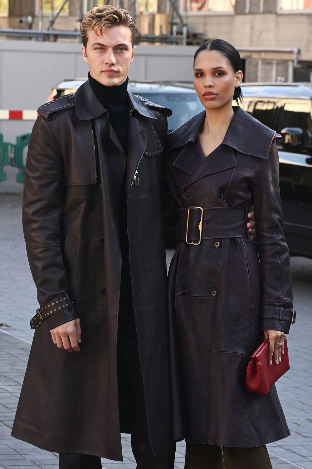 Lucky Blue Smith and Nara Smith attend the Burberry Summer 2025 show on September 16, 2024 in London, England.