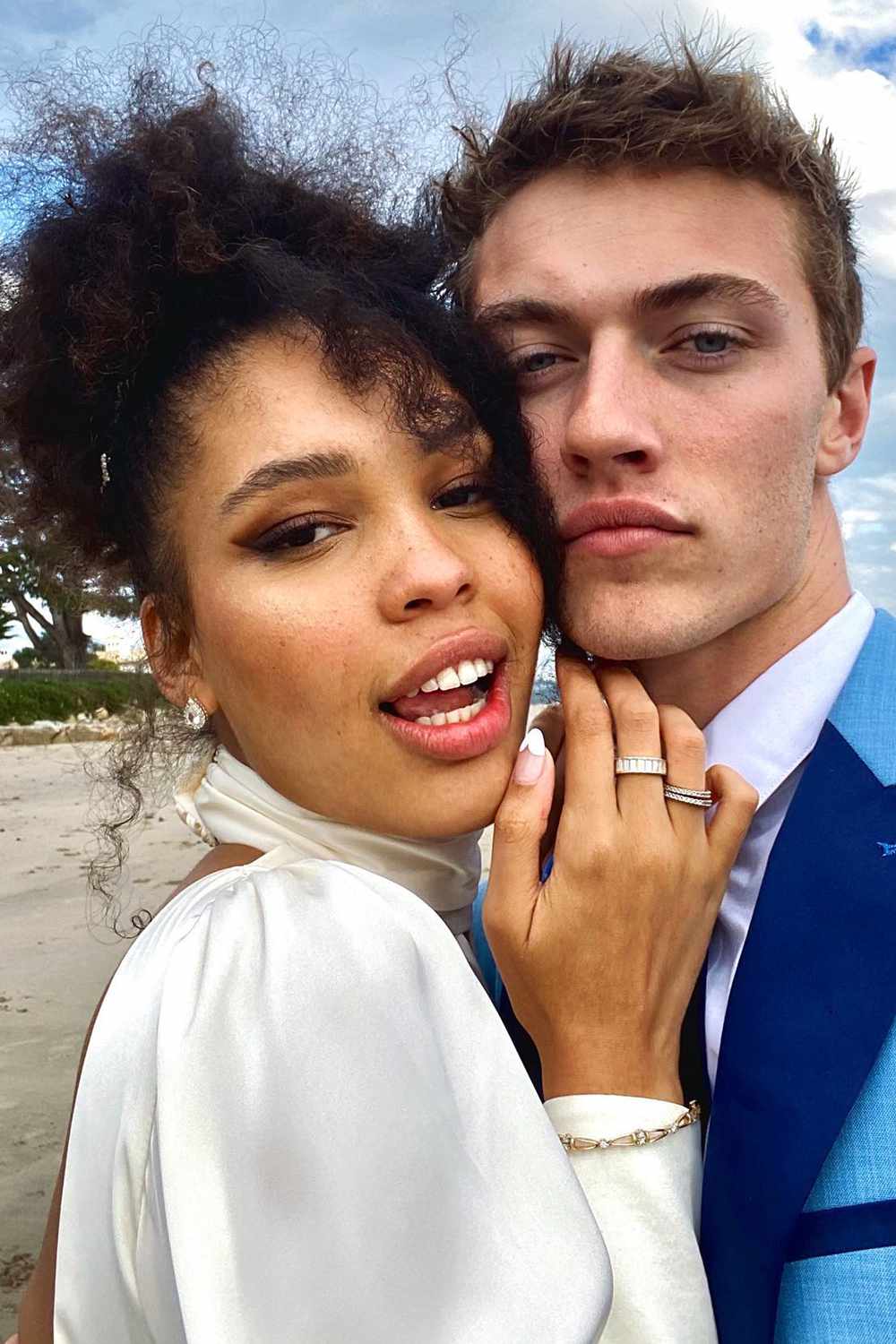 Nara Smith and husband Lucky Blue Smith together in February 2020.