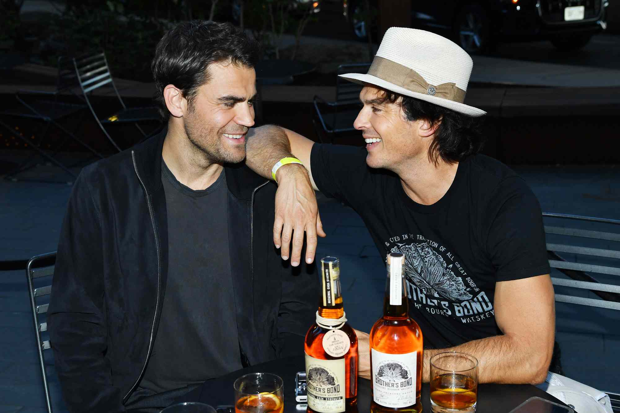 Paul Wesley and Ian Somerhalder attend the Tennis Channel and Brother's Bond Bourbon pre-U.S. open kick off event in N.Y.C. on Aug. 25, 2022