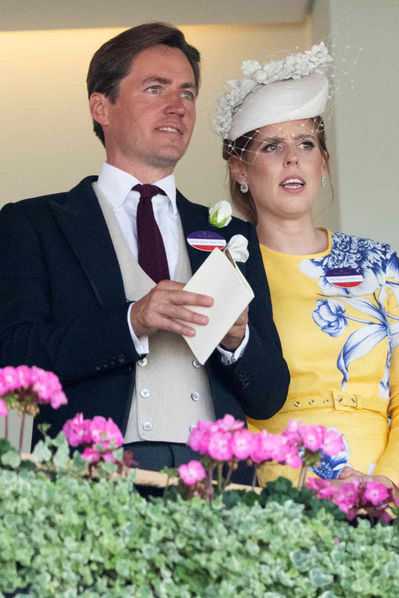 Princess Beatrice, Counsellor of State and Edoardo Mapelli Mozzi on day three of Royal Ascot at Ascot Racecourse on June 19, 2025 in Ascot, England