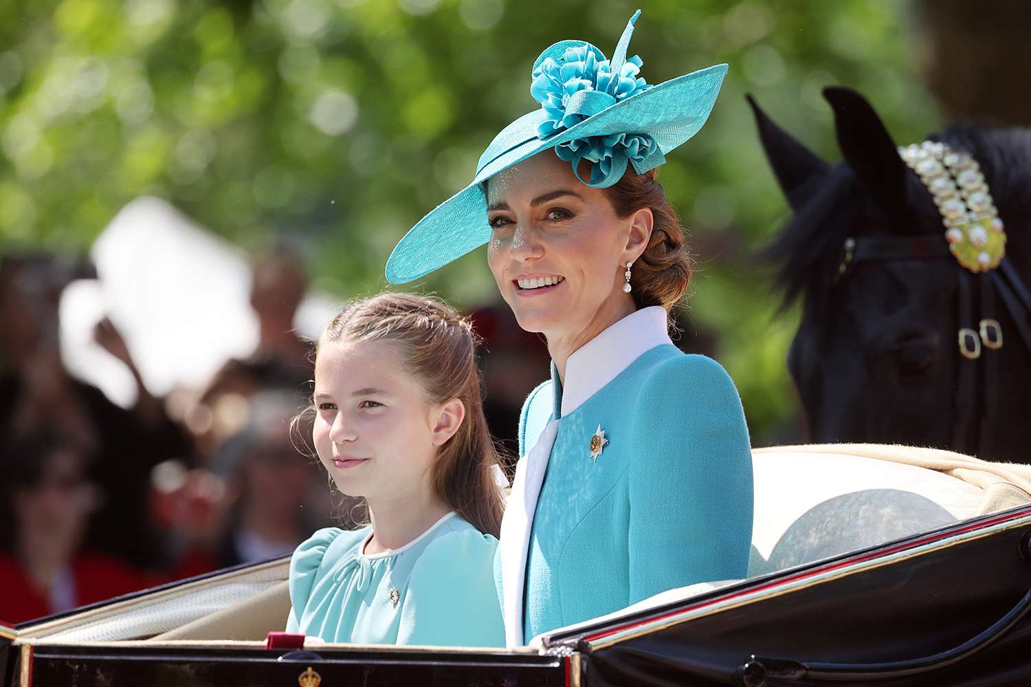 Catherine, Princess of Wales and Princess Charlotte of Wales during Trooping The Colour 2025