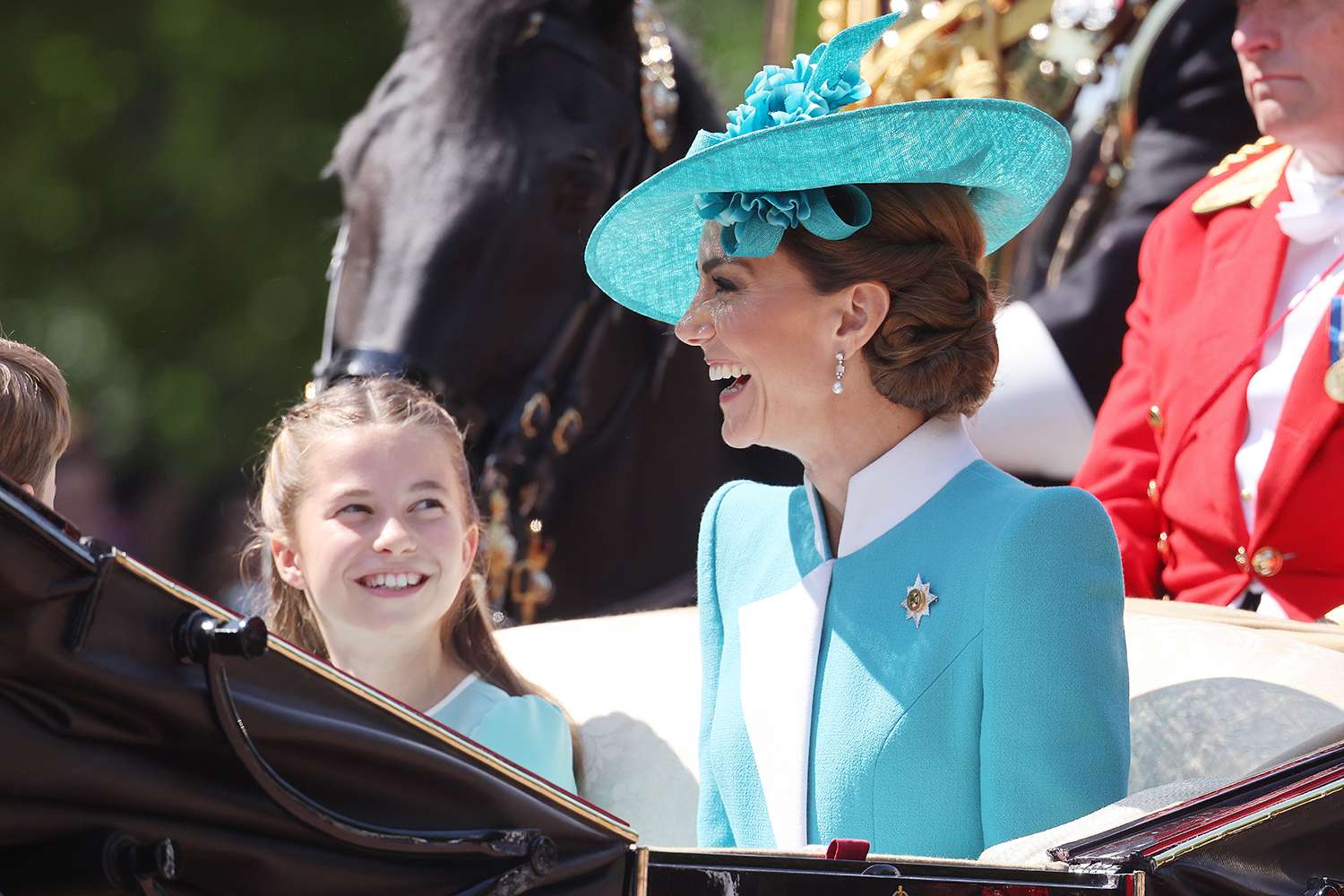 Catherine, Princess of Wales and Princess Charlotte of Wales during Trooping The Colour 2025