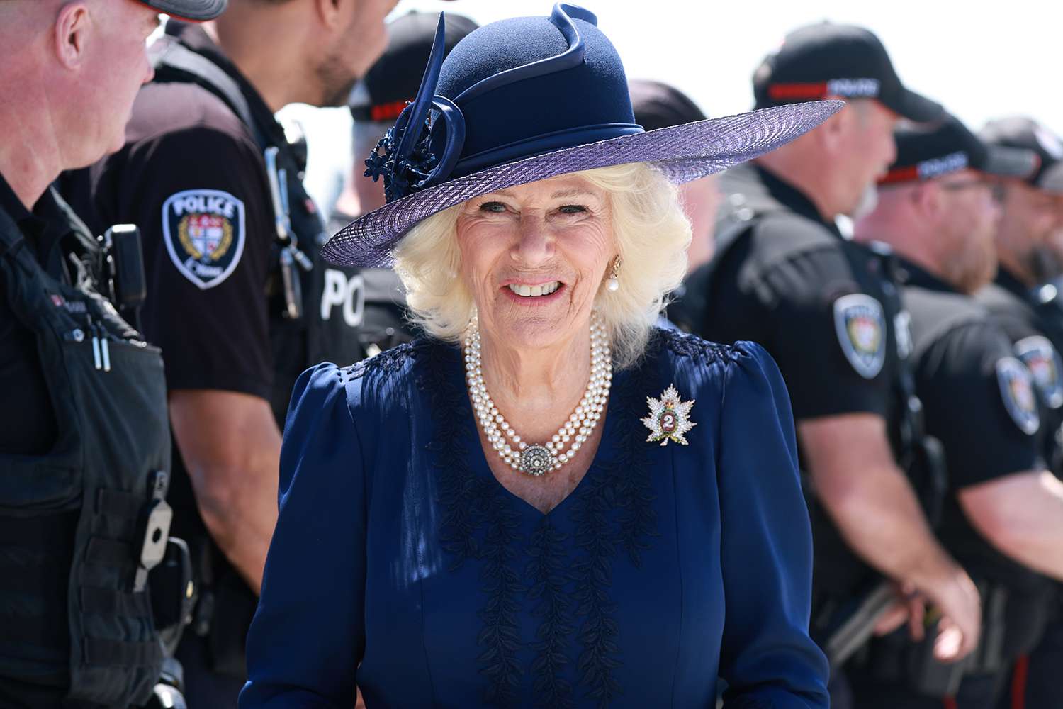Queen Camilla smiles at the end of an official visit to Canada