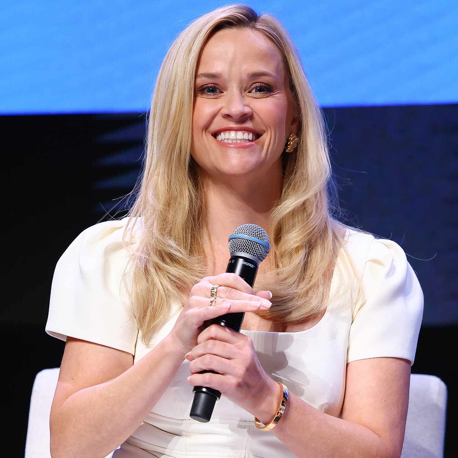 Reese Witherspoon attends the 'Joy Is Rebellion: Hello Sunshine and Gen Z Rewrite the Narrative' session during the Cannes Lions International Festival Of Creativity 2025