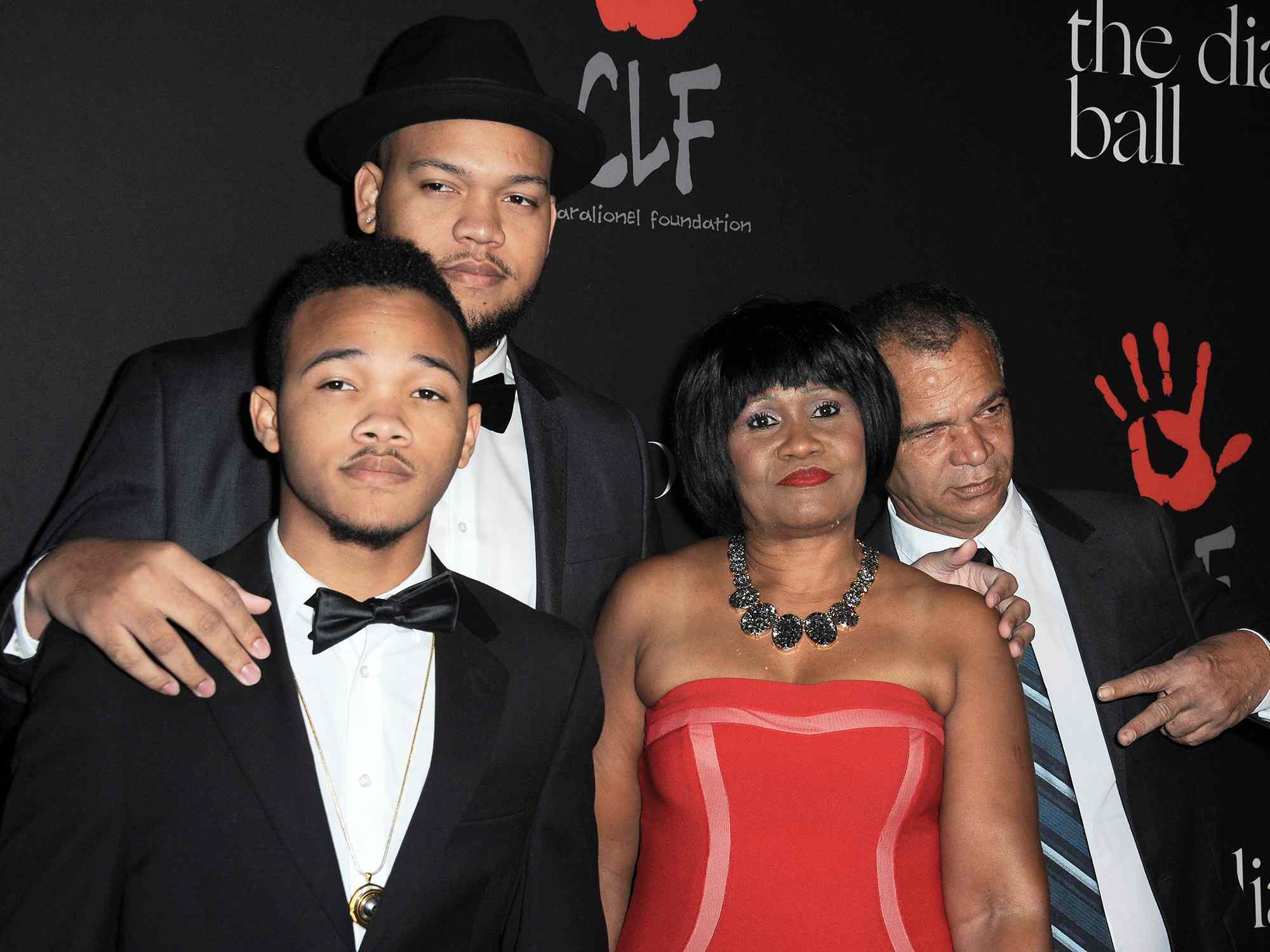 Rorrey Fenty, Rajad R Fenty, Monica Braithwait and Ronald Fenty at Rihanna's 1st Annual Diamond Ball Benefitting The Clara Lionel Foundation on December 11, 2014