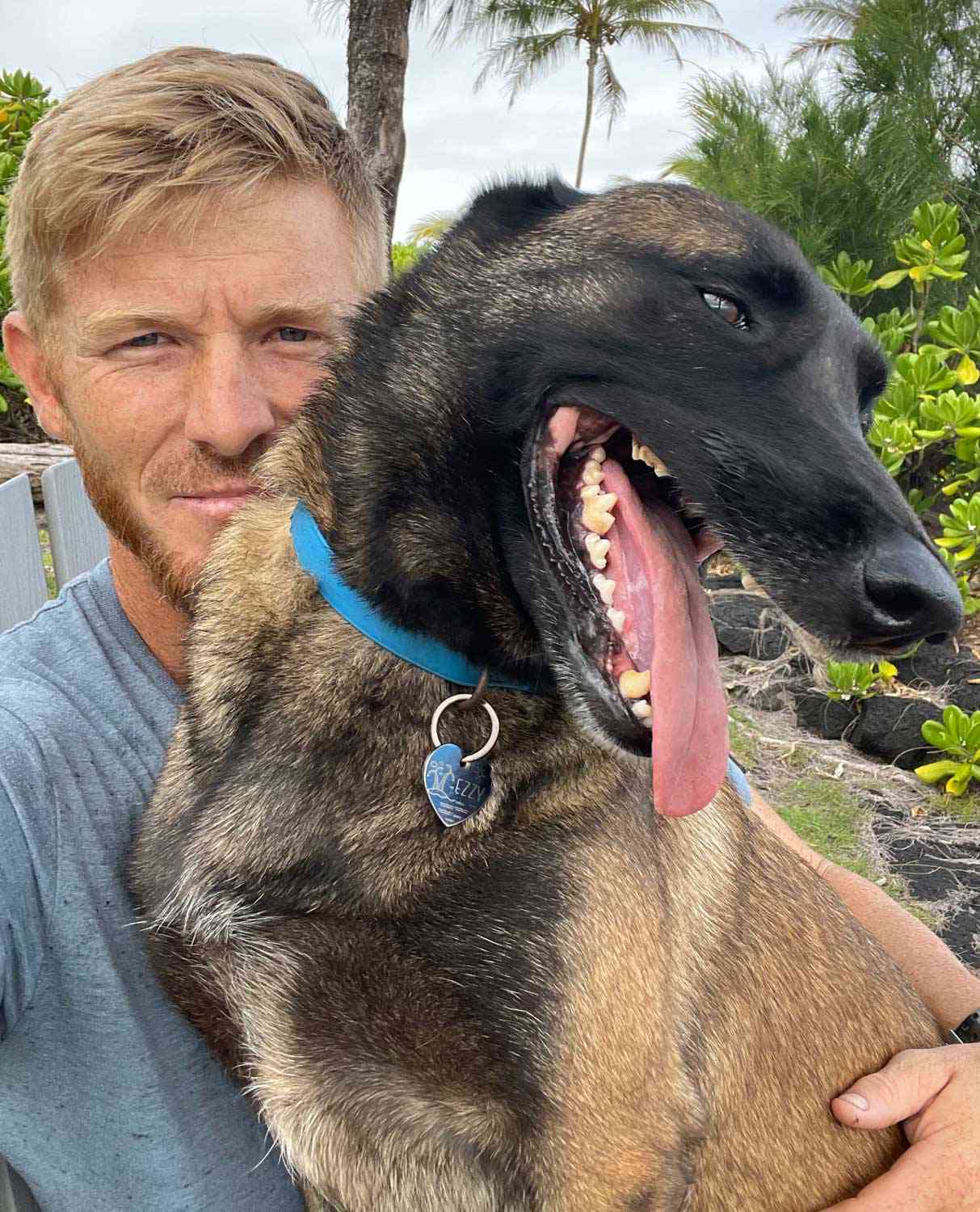 Shawn Dearing and his dog Ezzy