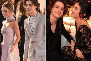 Lily Rose Depp and Timothee Chalamet attend "The King" red carpet during the 76th Venice Film Festival on September 02, 2019. ; Timothee Chalamet and Kylie Jenner at the 81st Golden Globe Awards held at the Beverly Hilton Hotel on January 7, 2024 in Beverly Hills, California.