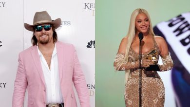 A split image of Gavin Adcock and Beyoncé