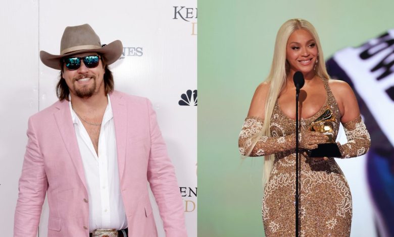 A split image of Gavin Adcock and Beyoncé