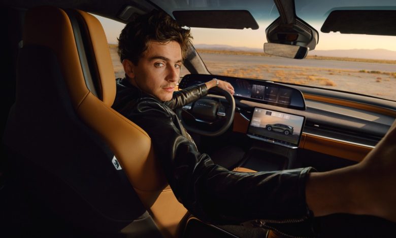 Timothee Chalamet appears in a campaign for Lucid Group, promoting the company