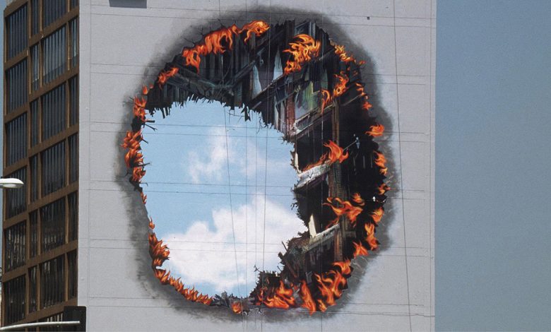 Drivers on Sunset Boulevard in the summer of 1998 might have done a double take when they saw this promotion for Armageddon, which made it look like an asteroid had blown through a building.