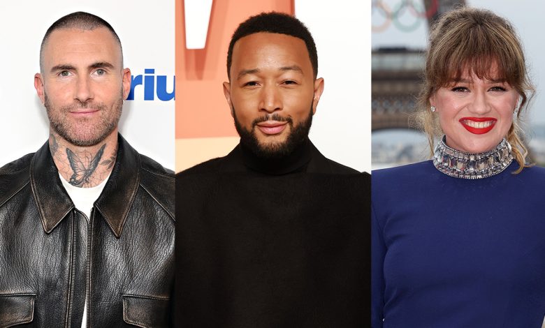 Adam Levine, John Legend and Kelly Clarkson