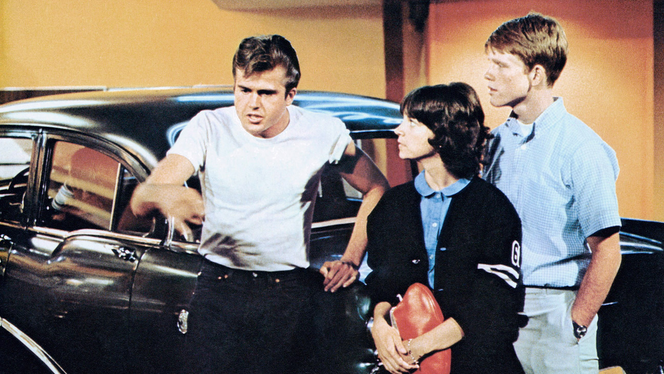 From left: Paul Le Mat, Cindy Williams and Ron Howard in 1973's 'American Graffiti.'