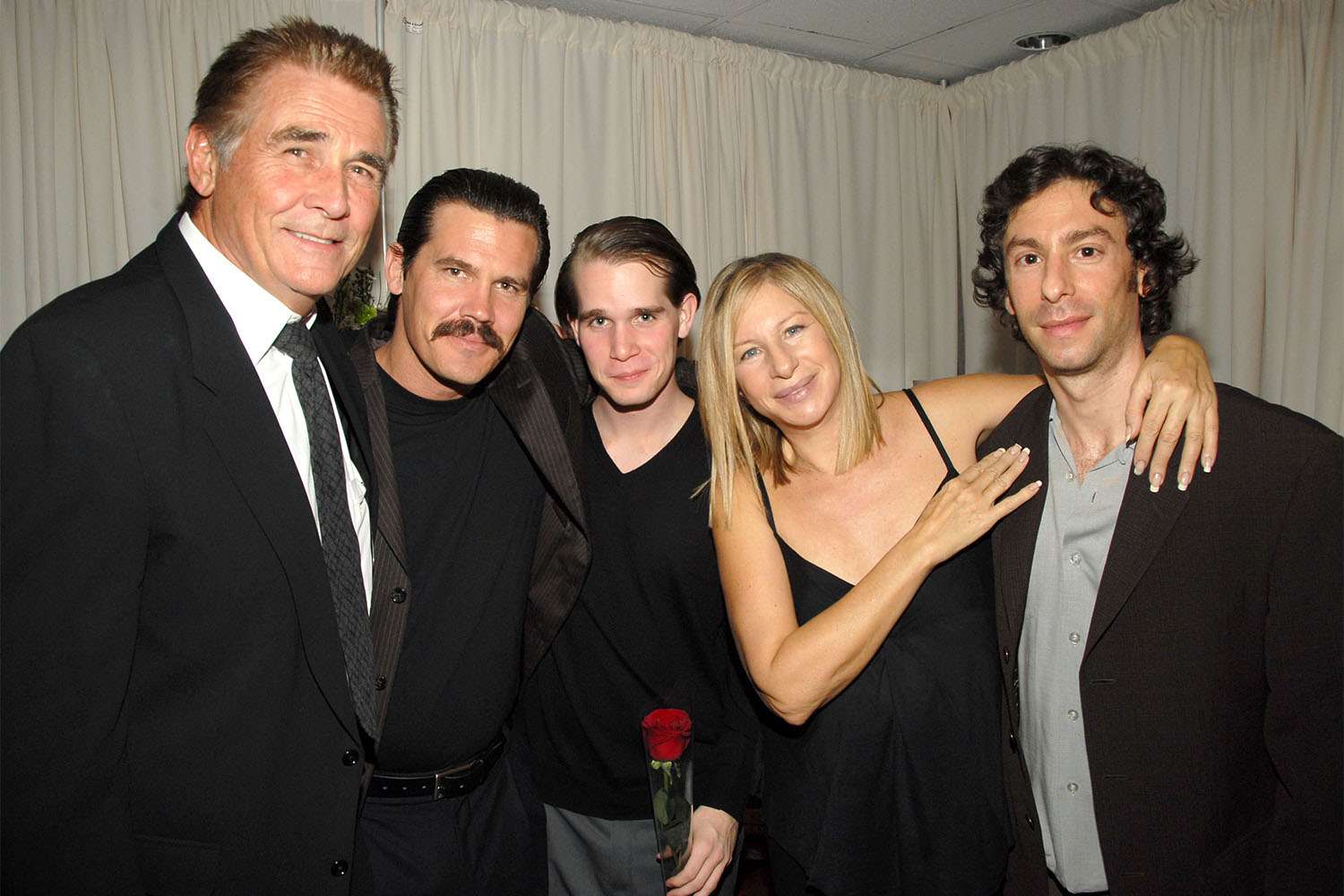 (EXCLUSIVE, Premium Rates Apply) James Brolin, Josh Brolin (James Brolin's son), Trevor Brolin (James Brolin's grandson), Barbra Streisand and her son Jason Gould (Photo by Kevin Mazur/WireImage)