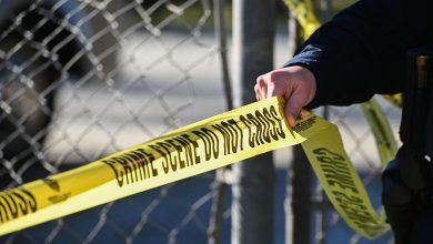 Police tape at a crime scene.