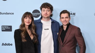 (L-R) Alison Brie, Michael Shanks and Dave Franco attend the Together Premiere during the 2025 Sundance Film Festival at Eccles Center Theatre on January 26, 2025 in Park City, Utah.