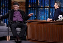 Comedian George Wallace during an interview with host Seth Meyers on February 5, 2025 -- (Photo by: Lloyd Bishop/NBC via Getty Images)
