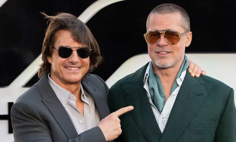 Tom Cruise and Brad Pitt attend the F1: The Movie European Premiere at Cineworld Leicester Square on June 23, 2025 in London, England.