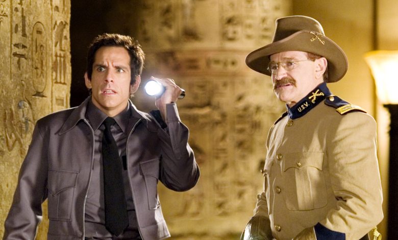 Night at the Museum, Ben Stiller, Robin Williams as Theodore Roosevelt, 2006.
