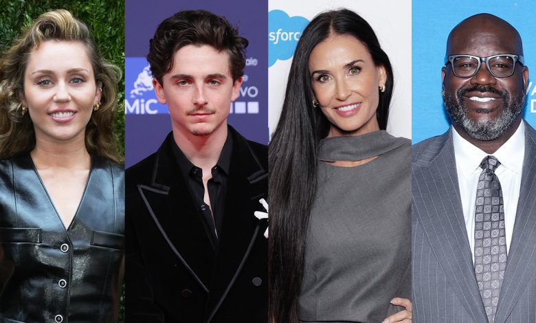 Miley Cyrus, Timothée Chalamet, Demi Moore and Shaquille O