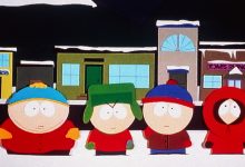 SOUTH PARK, from left: Eric Cartman (voice: Trey Parker), Kyle Broflovski (voice: Matt Stone), Stan Marsh (voice: Trey Parker), Kenny McCormick (voice: Matt Stone)