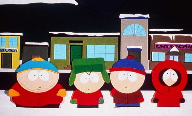 SOUTH PARK, from left: Eric Cartman (voice: Trey Parker), Kyle Broflovski (voice: Matt Stone), Stan Marsh (voice: Trey Parker), Kenny McCormick (voice: Matt Stone)