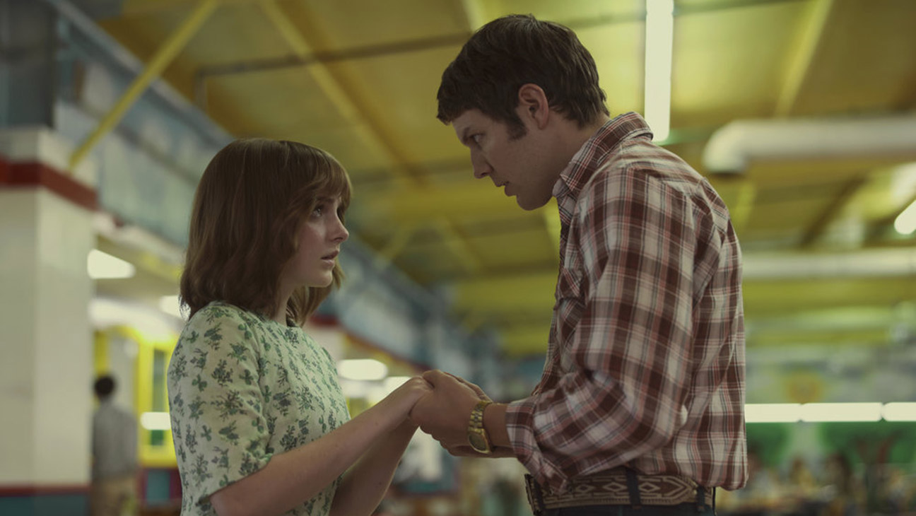 A FRIEND OF THE FAMILY (l-r) Mckenna Grace as Jan Broberg, Jake Lacy as Robert "B" Berchtold