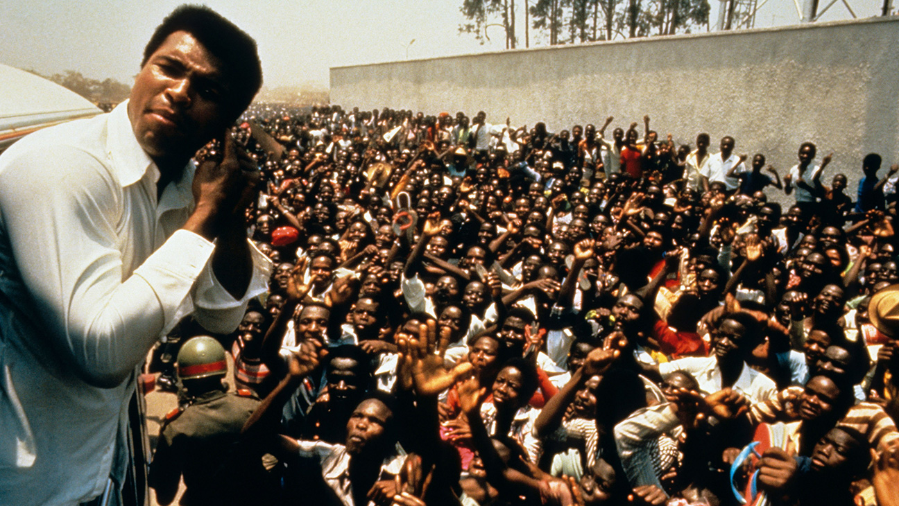 WHEN WE WERE KINGS, Muhammad Ali in Zaire for heavyweight championship bout with George Foreman(1974)