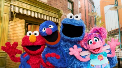 Sesame Street (L to R) Elmo, Grover, Cookie Monster and Abby Cadabby in Sesame Street