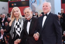 Lena Herzog, Francis Ford Coppola and Werner Herzog attend the La Grazia red carpet during the 82nd Venice International Film Festival on August 27, 2025 in Venice, Italy.