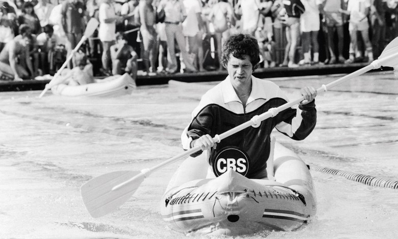 David Letterman, then a regular on variety show Mary, kayaked for CBS in 1978’s Battle of the Network Stars, a show THR lauded for capturing the high-spirited atmosphere and intense competitiveness.