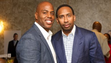 Kevin Frazier and Stephen A. Smith attend the Champions For Choice In Education pre-ESPY Awards event in Los Angeles on July 15, 2014.
