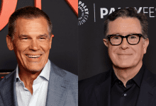 Josh Brolin and Stephen Colbert