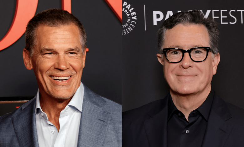 Josh Brolin and Stephen Colbert