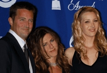 (L-R) Matthew Perry, Jennifer Aniston and Lisa Kudrow in 2003.