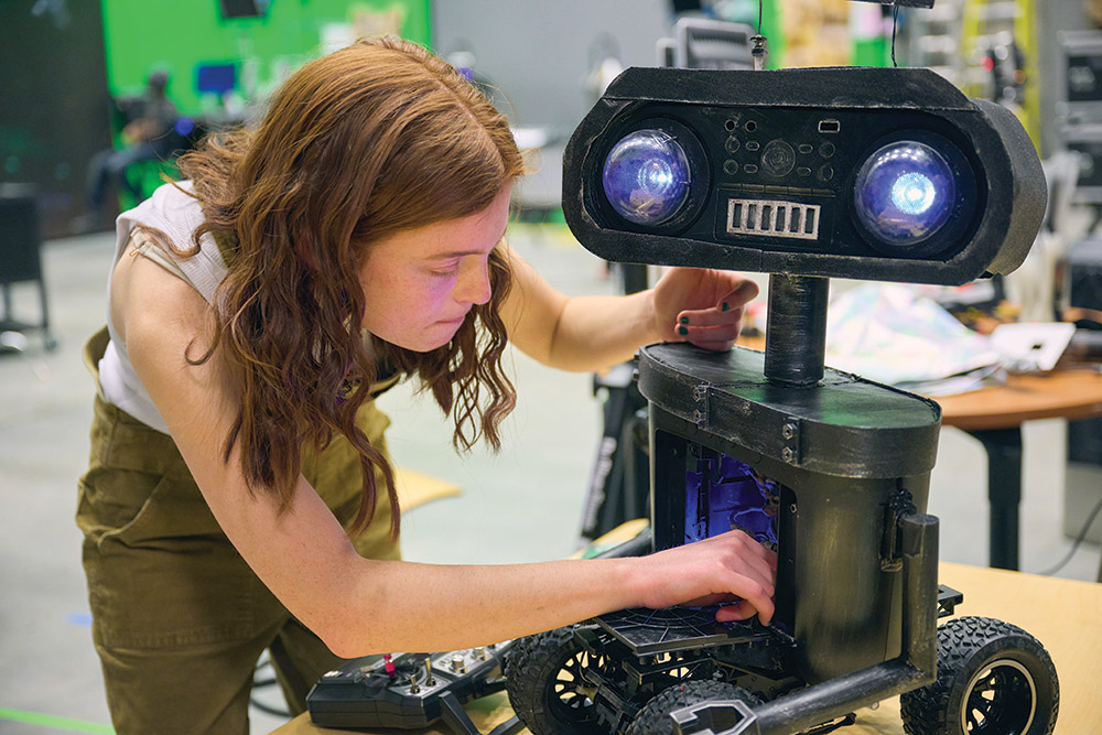 A film student at work at UNCSA, where all student productions are funded by the school.