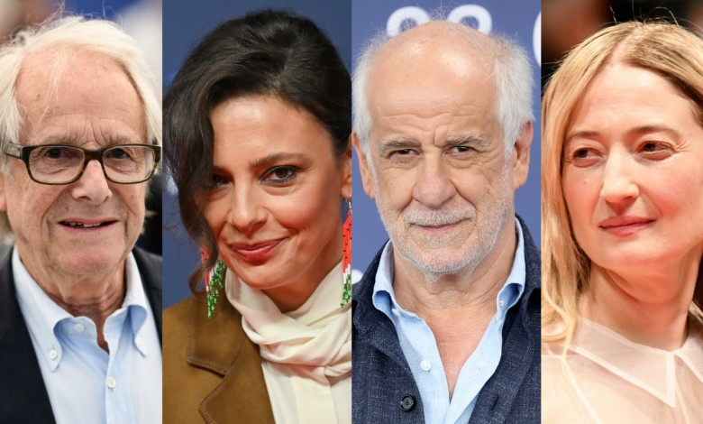 (from left): Ken Loach, Jasmine Trinca, Toni Servillo, Alba Rohrwacher